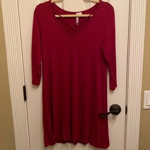 Red tunic dress